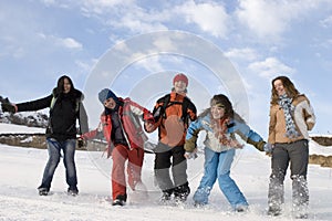 Group of sports teenagers