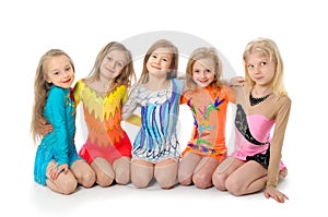 Group of sporty little girls photo