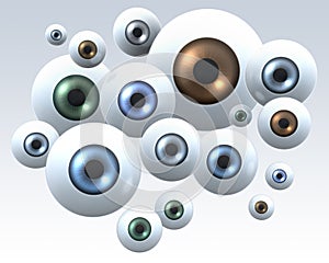 Group of staring eyes