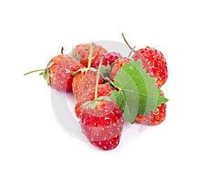 Group of stawberries isolated on a white