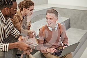 Group of Students Chatting in College