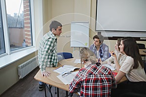 Group of students at classroom together