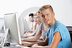 Group Of Students In Computer Class