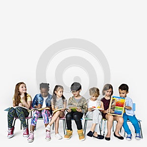 Group of students educated child development photo