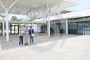 Group of students in front of school