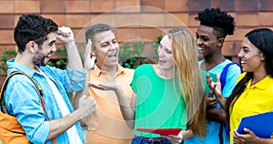 Group of students is happy about good grades