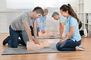 Group Of Students Learning Cpr