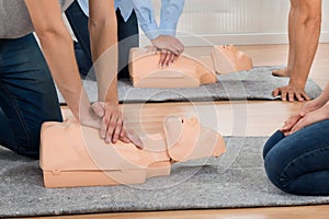 Group Of Students Learning Cpr