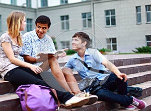 Group students outside