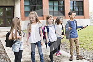 A Group of students outside at school standing together