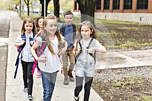 A Group of students outside at school standing together