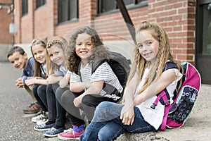 A Group of students outside at school standing together