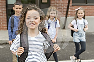 A Group of students outside at school standing together