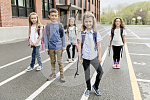 A Group of students outside at school standing together