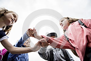 A Group of students outside at school standing together