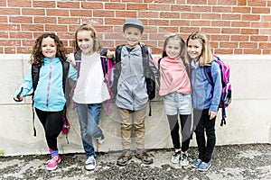 A Group of students outside at school standing together