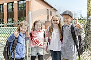 A Group of students outside at school standing together