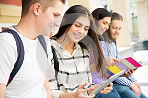 Group of students studying together