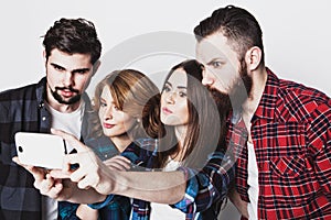 Group of students taking selfie