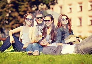 Group of students or teenagers hanging out