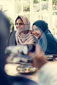 Group of students using mobile phone