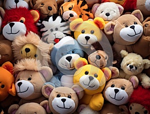 a group of stuffed animals