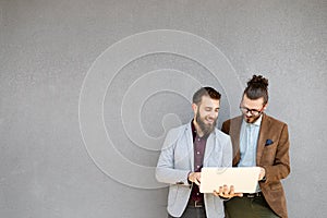 Group of success business people discussing ideas at meeting outside