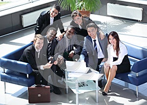 A group of successful business people. Discussion of the importa