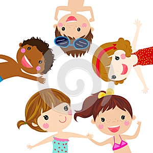 Group of summer kids