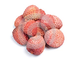 Group of sweet lychees fruits