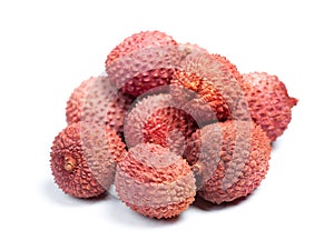 Group of sweet lychees fruits