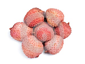 Group of sweet lychees fruits