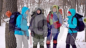 Group of Talking Happy Hikers