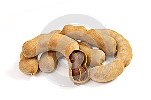 Group of tamarind isolated on white