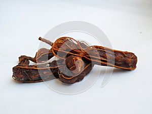 Group of Tamarind without Shell isolated on white Background