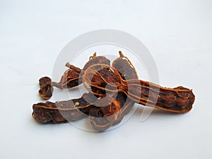 Group of Tamarind without Shell isolated on white Background