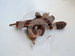 Group of Tamarind without Shell  on white Background