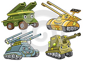 A group of tank cartoon