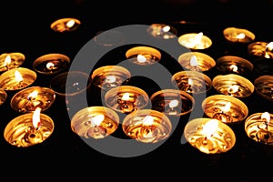 Group of tea candles, Candlelight