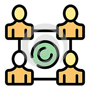 Group team icon vector flat