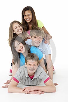 Group of Teenage Friends in Studio