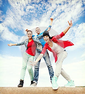 Group of teenagers dancing