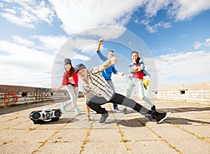 Group of teenagers dancing