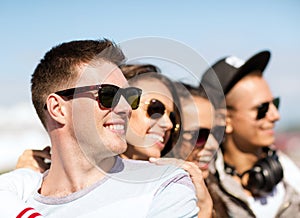 Group of teenagers hanging out