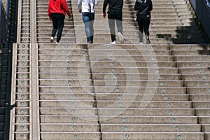 Group of teenagers on the stairs