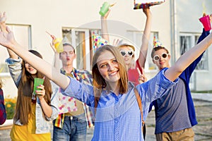 Teens having a party