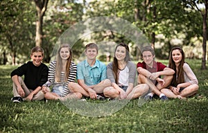 Group of Teens Outdoors photo