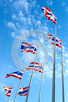 Group of Thailand national flags