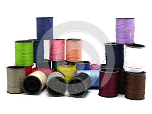 Group of thead spools photo