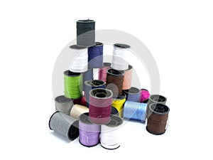 Group of thead spools photo